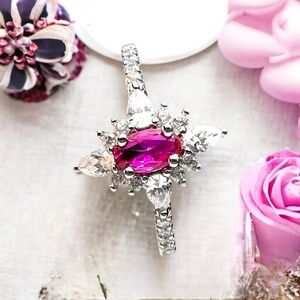 New Victorian Style Ruby Ring Sterling Silver, July Birthstone, Ethical Jewelry